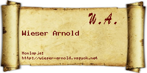 Wieser Arnold névjegykártya